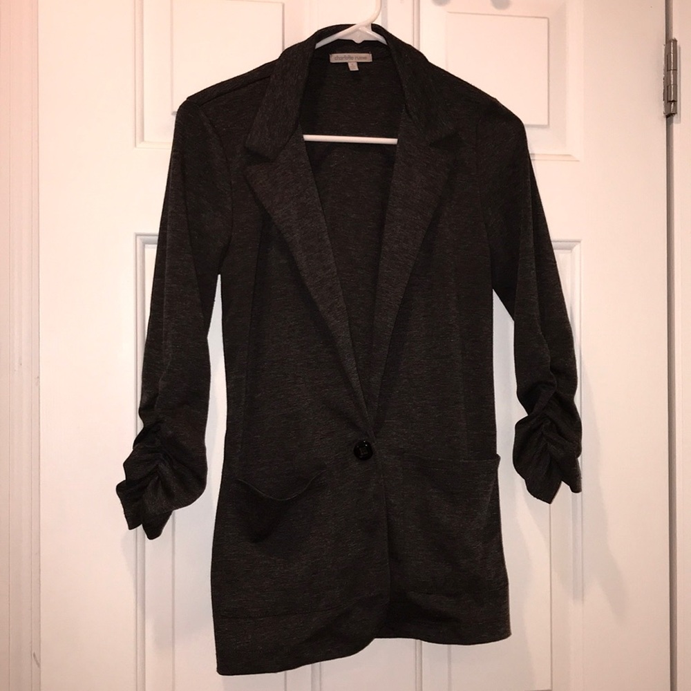 Charlotte Russe gray striped cardigan